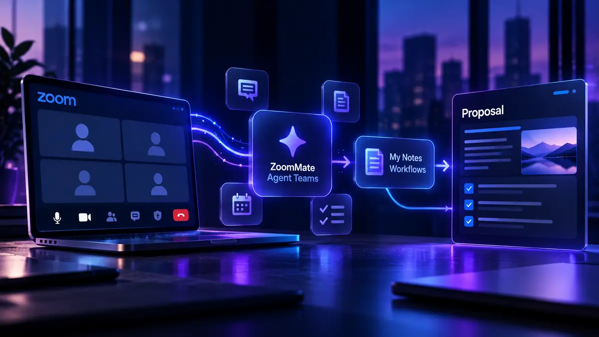 Zoom is linking meeting context to actions across business tools, including proposals and CRM updates. For a solo consultant, the useful test is whether a client call becomes a correctly scoped proposal with less administrative work.