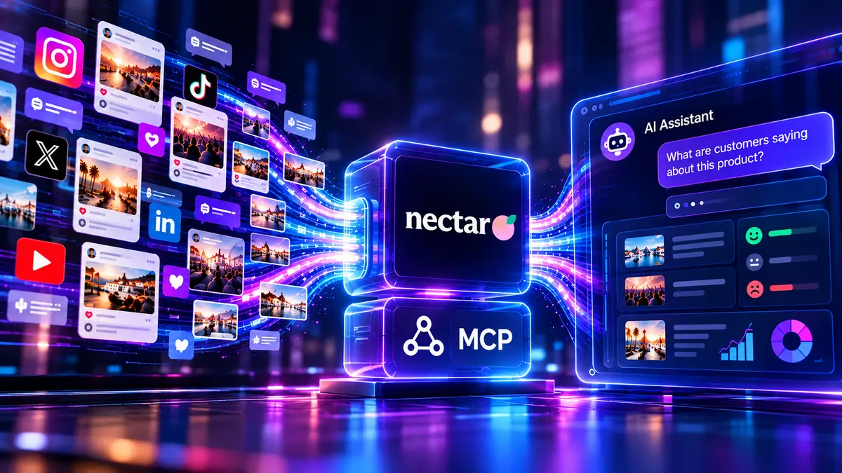 Nectar MCP is live for customers, connecting posts, comments, creator activity and competitor data to AI assistants. Social teams can query the underlying evidence without exporting another dashboard.