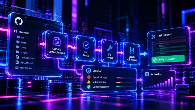 GitHub's Agentic Workflows can run natural-language developer tasks through Actions, while AI Scan checks repositories for vulnerabilities and Copilot Fusion routes coding tasks across models. Start with read-only CI triage and measure review effort and usage charges.