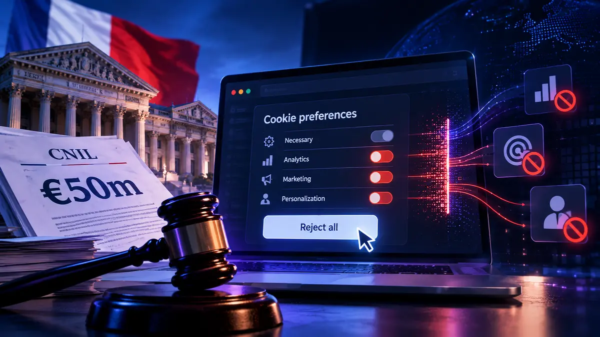 The Conseil d'État upheld a €50 million sanction against Orange on October 16, 2026. The cookie issue is a practical warning for small European sites: a withdrawal button does not ensure the underlying scripts stop reading non-exempt cookies.
