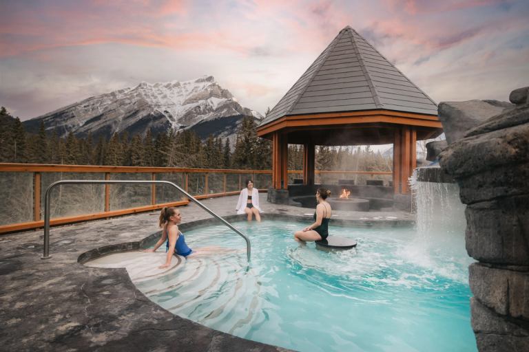 people enjoying a hot tub