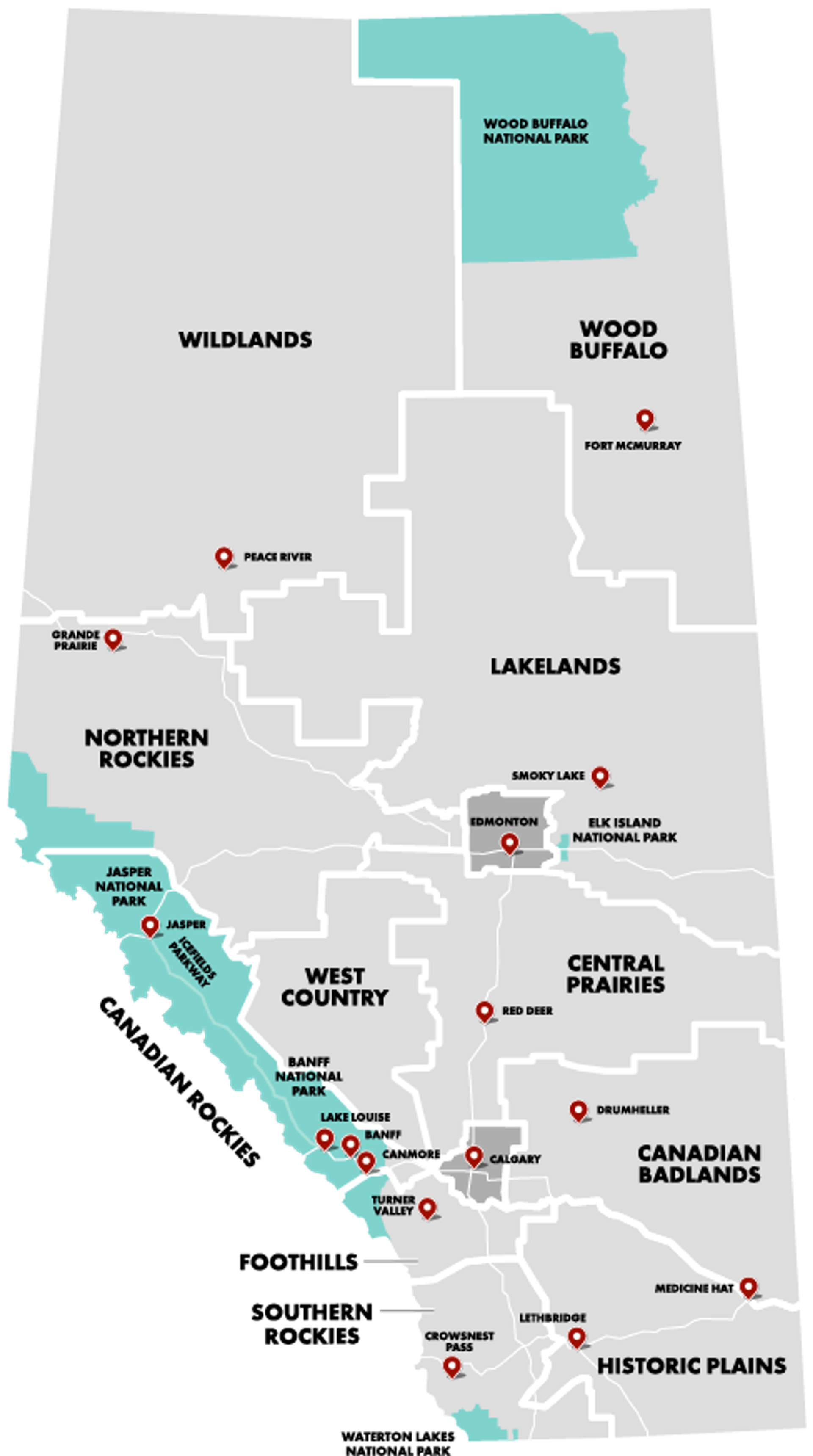 Alberta Regional Profiles Map (Dec 20, 2022)