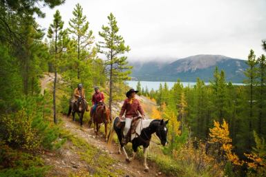 People horseback riding at Wildhorse Ranch
