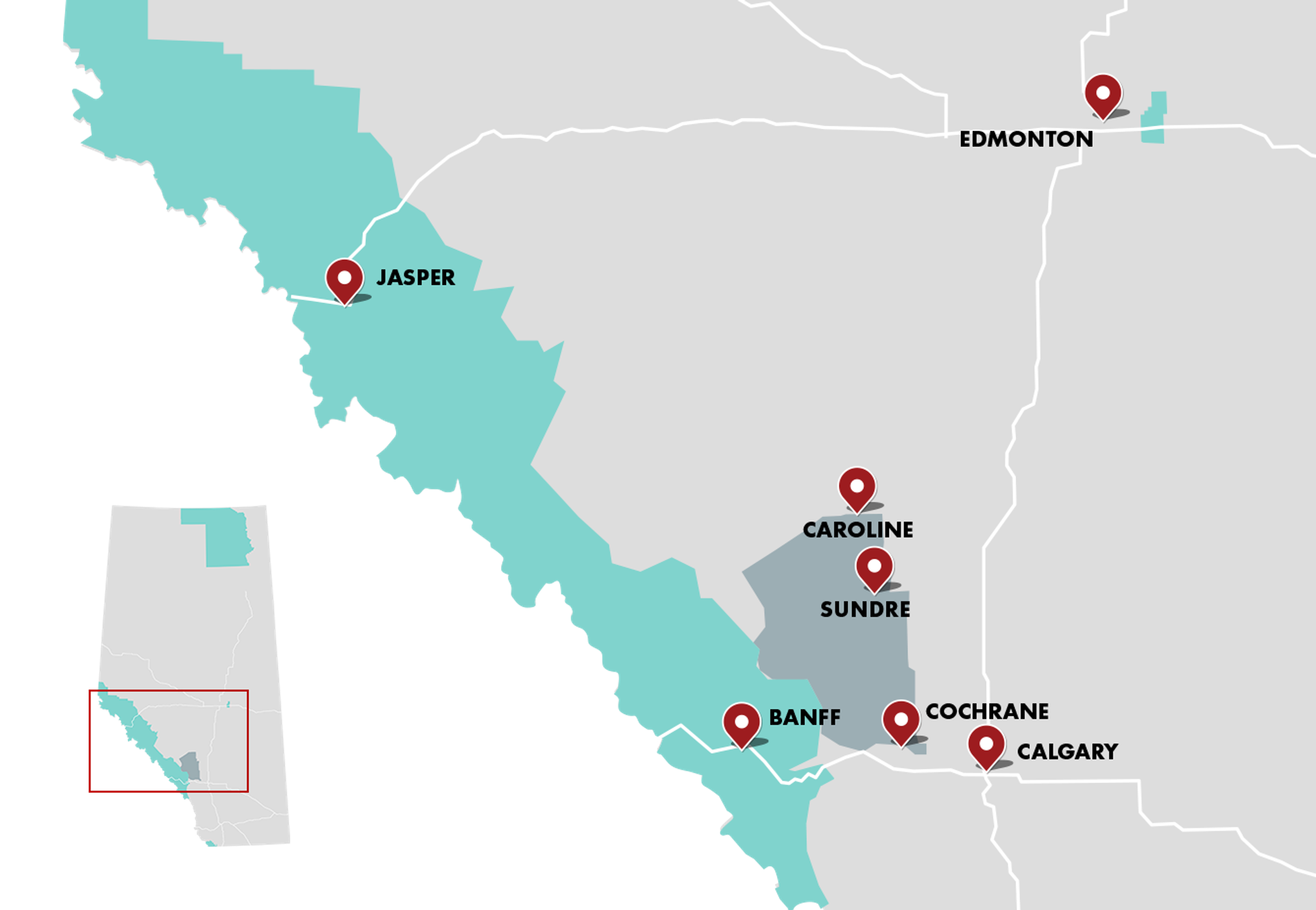 A graphic map shows Cochrane to Sundre TDZ's position in Alberta, encompassing Cochrane and Sundre on the western side of the province.