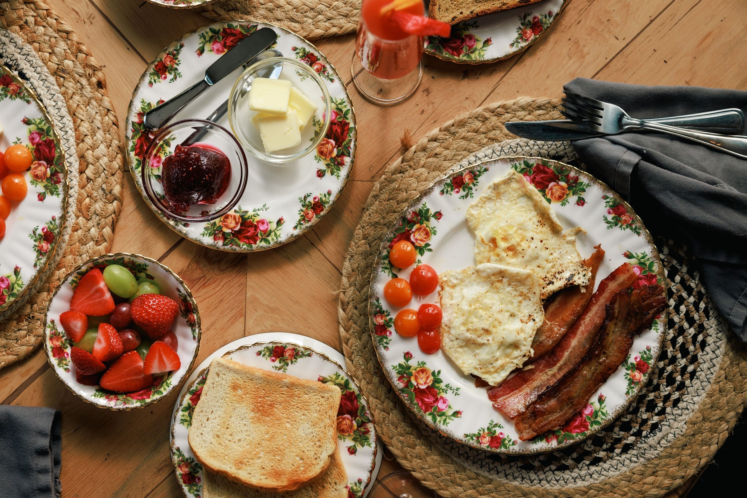 Breakfast food at River Retreat Kananaskis.