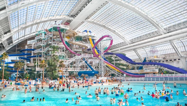 Several people enjoying the West Edmonton Mall Waterpark