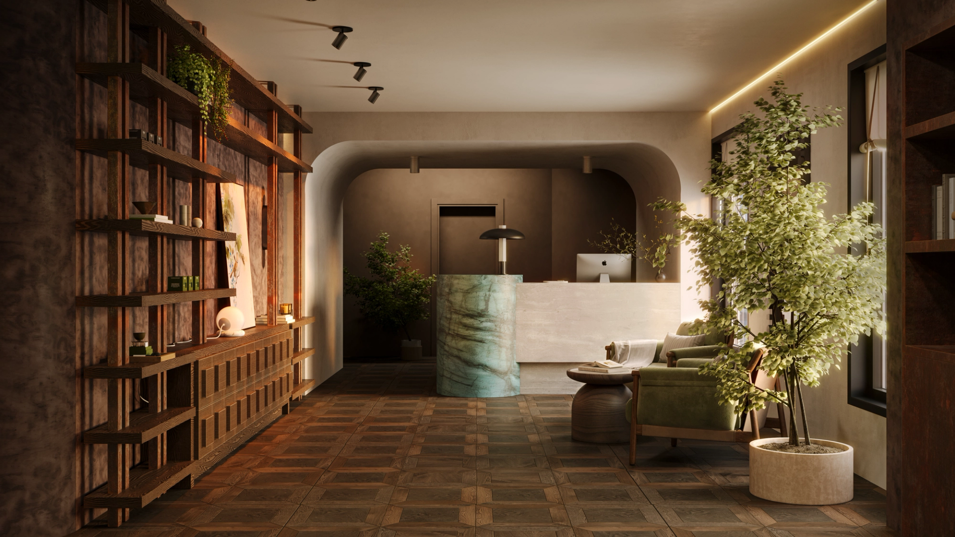 Rendering of the entrance at Alexander Spa Hotel