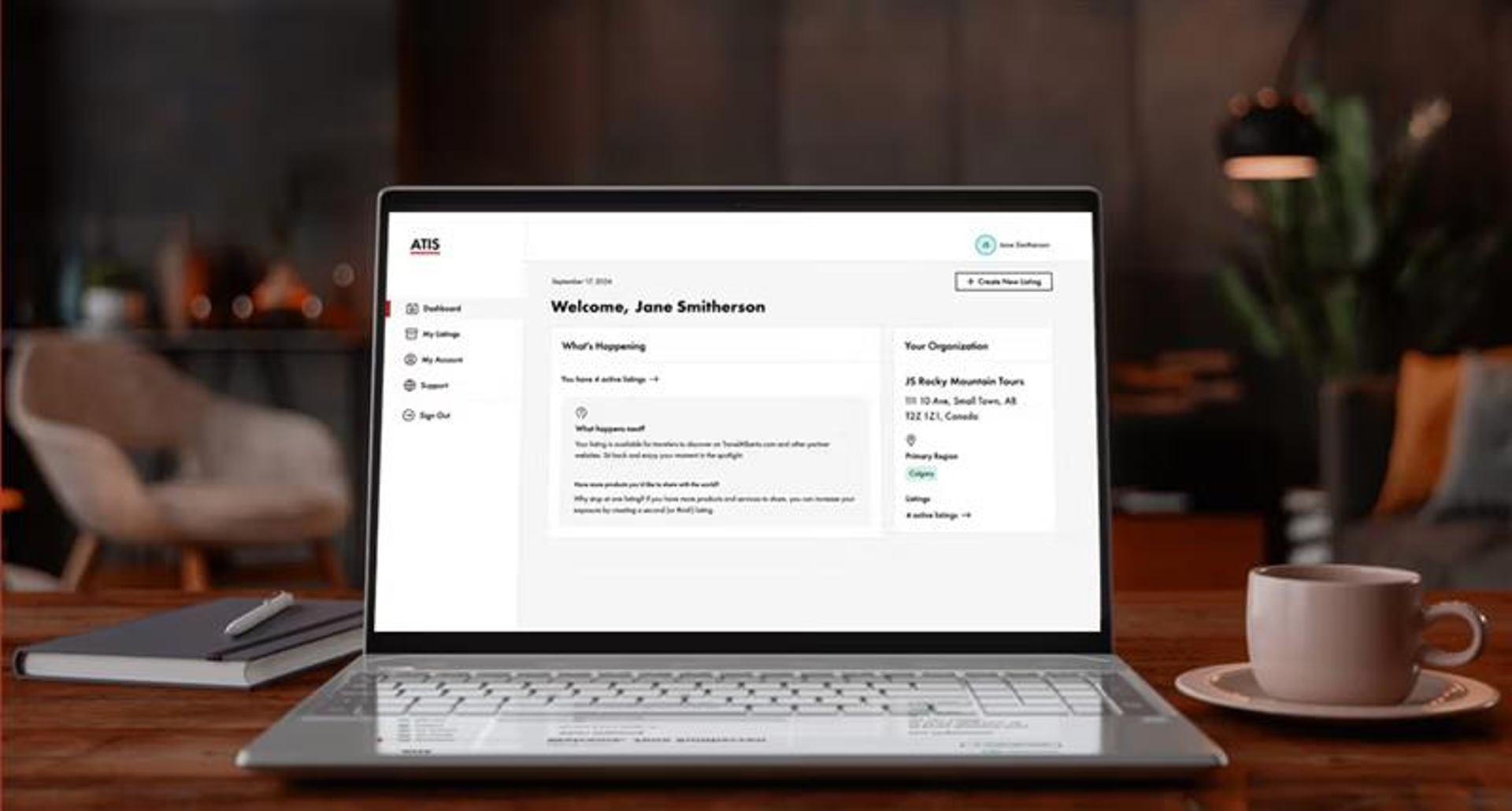 Laptop showing ATIS sign in screen