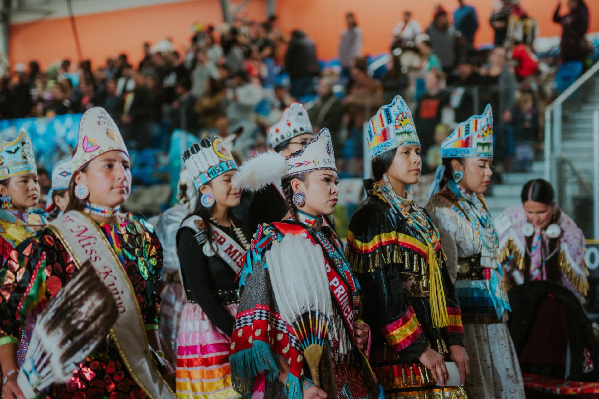 Indigenous dancers at Powwow Times event held in Sylvan Lake Alberta