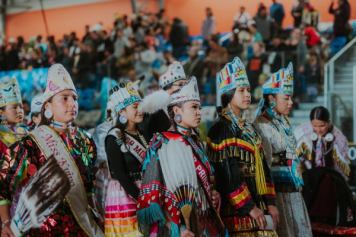 Indigenous dancers at Powwow Times event held in Sylvan Lake Alberta