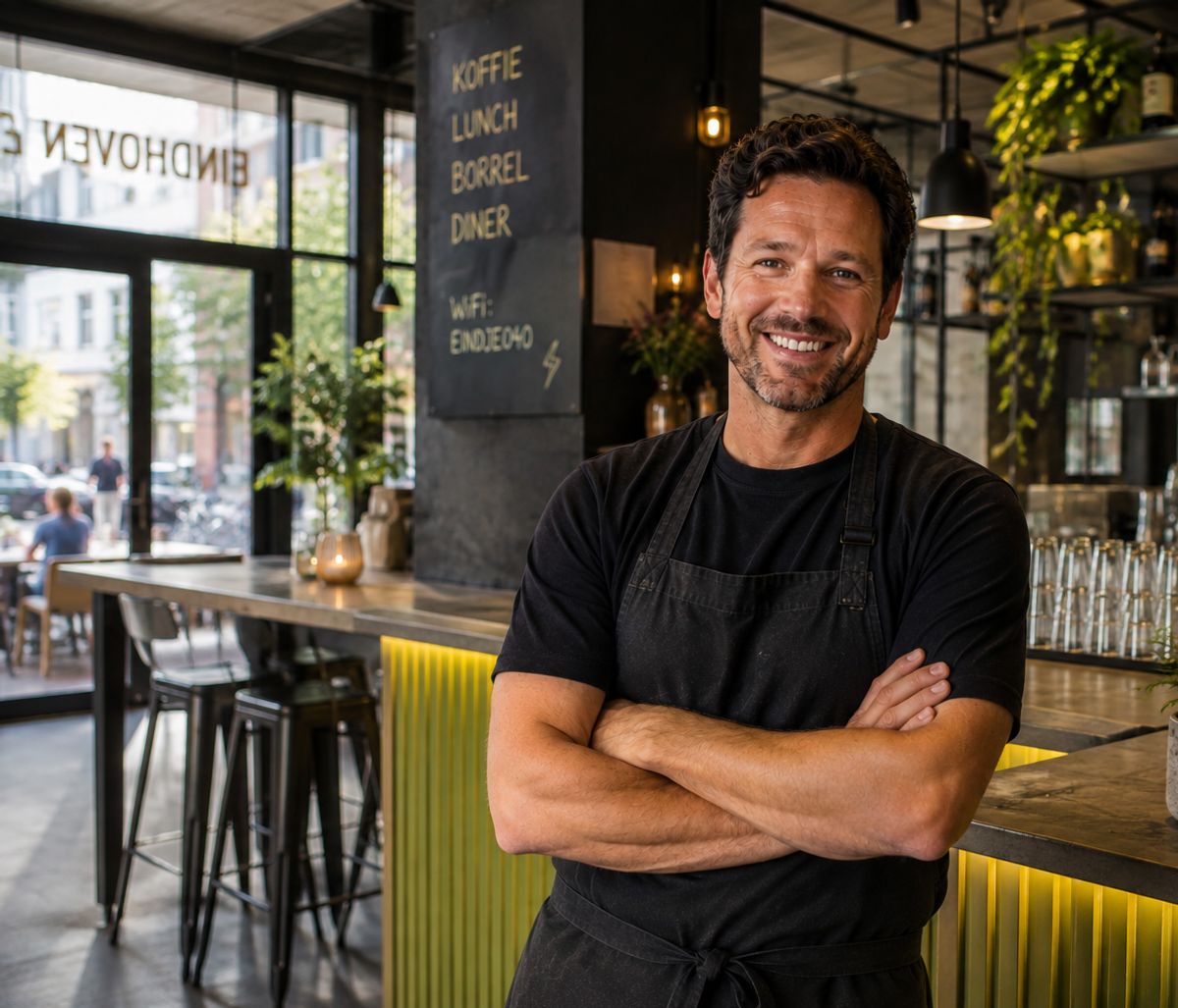 Horecaondernemer in zijn zaak in Eindhoven