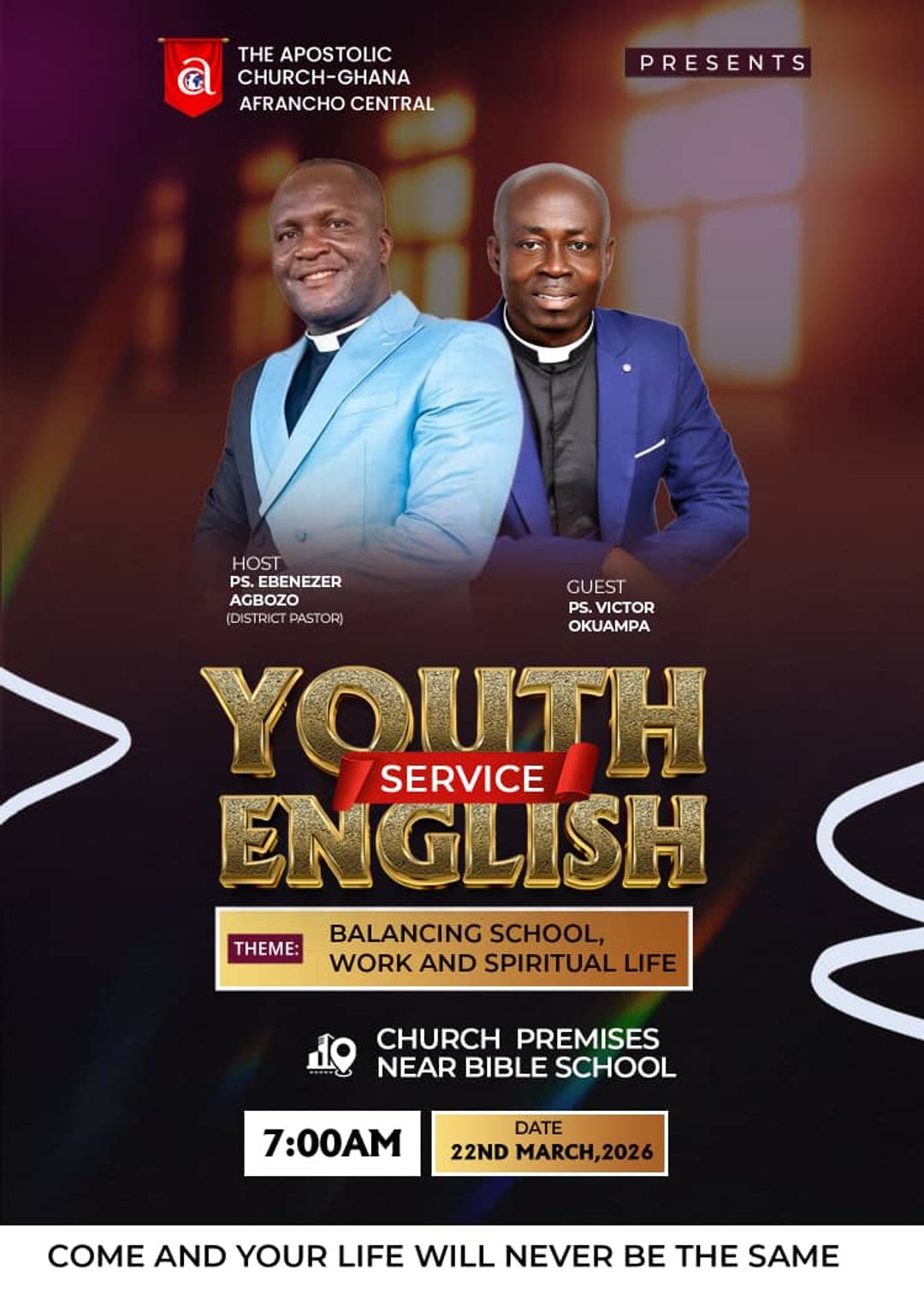 Programme for Morning First Service