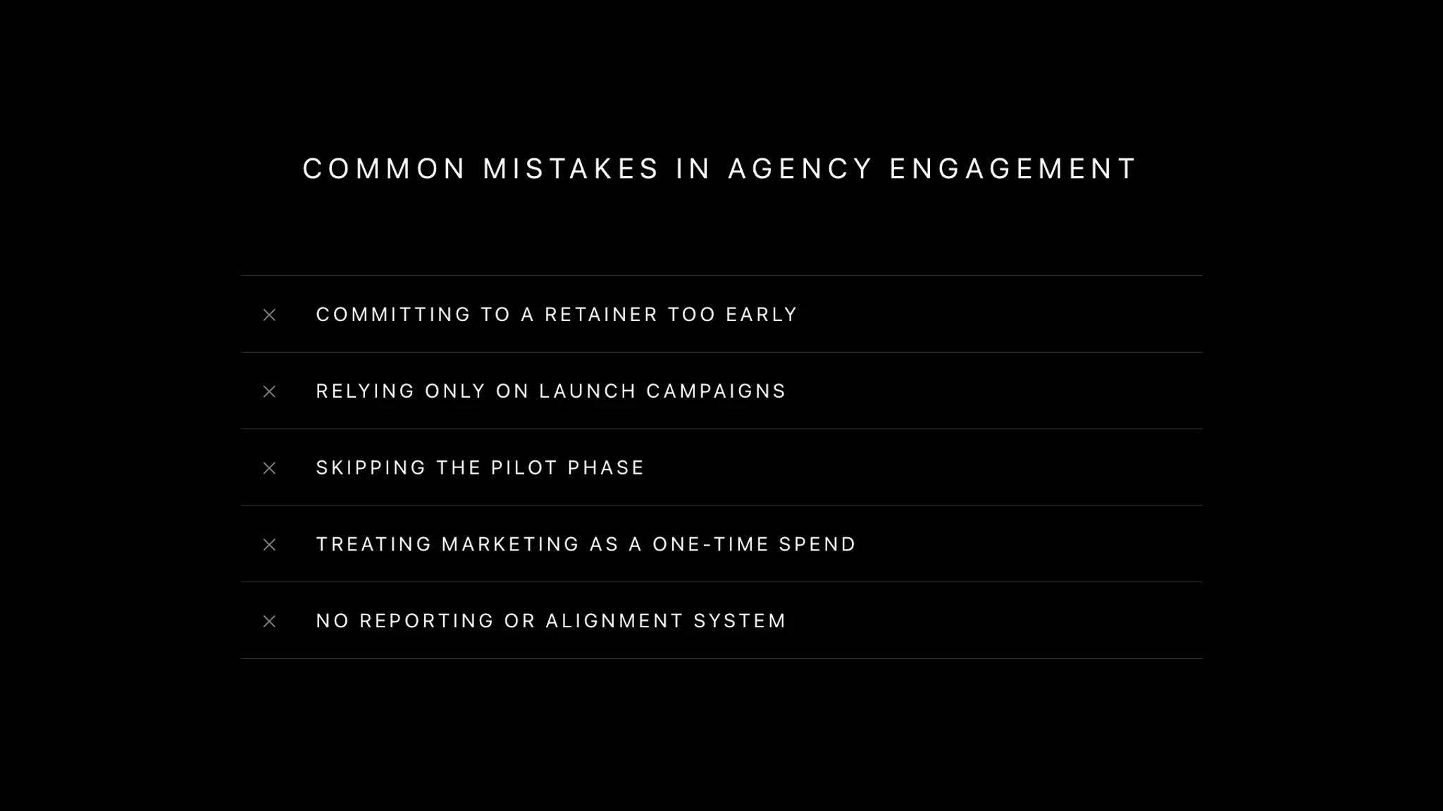 Pointers for Common Mistakes In Agency Engagement