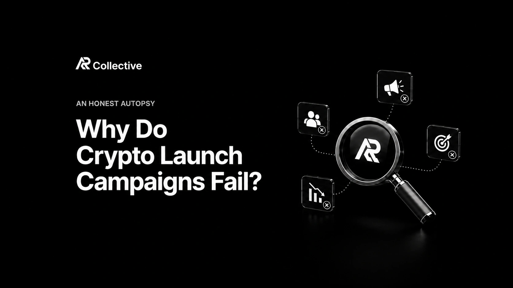 AP Collective banner illustrating why crypto launch campaigns fail from an operations view