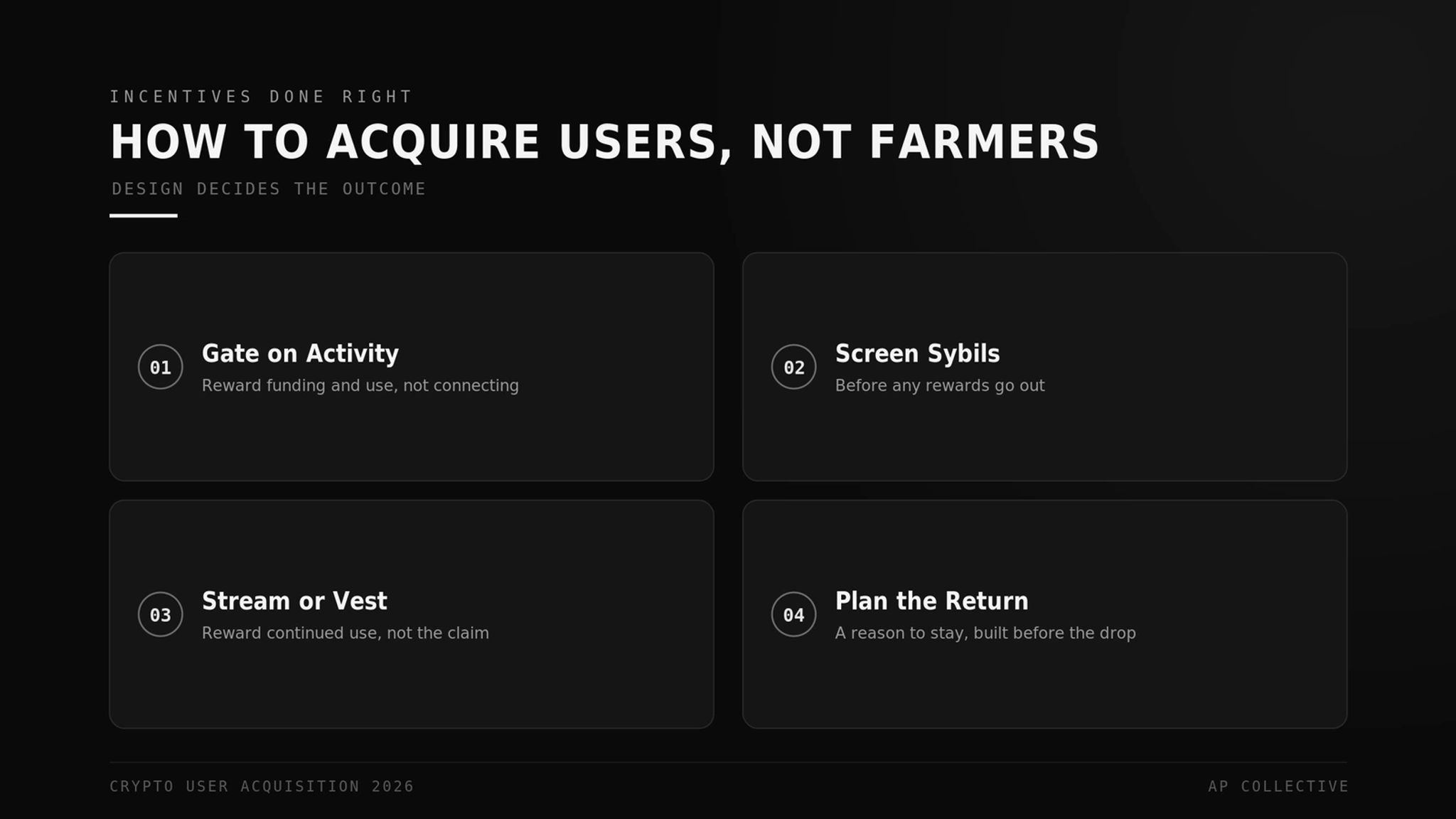 How to design crypto incentives that acquire real users, not airdrop farmers