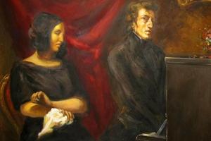 Chopin and George Sand, cut in half