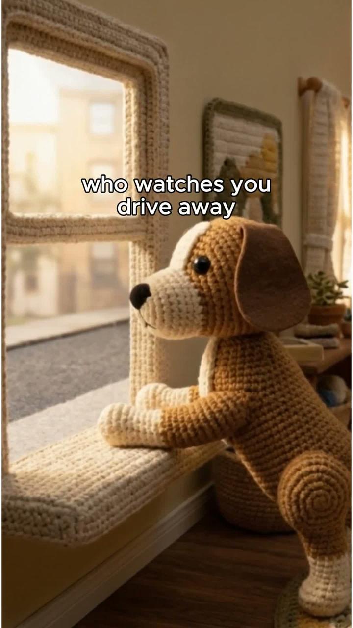 Crochet dog: who watches you drive away
