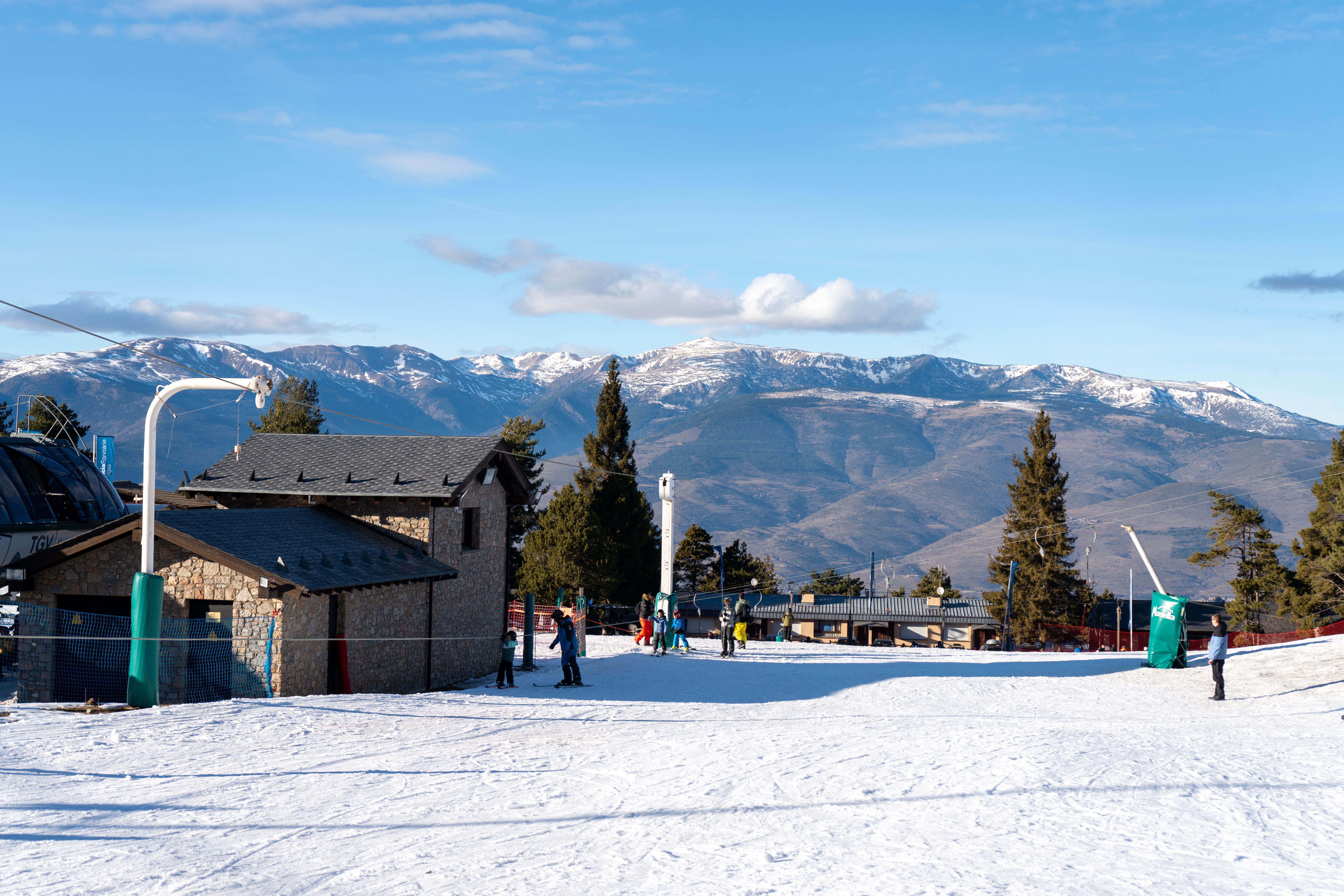 Snow-covered ski slopes at a Catalan Pyrenees resort