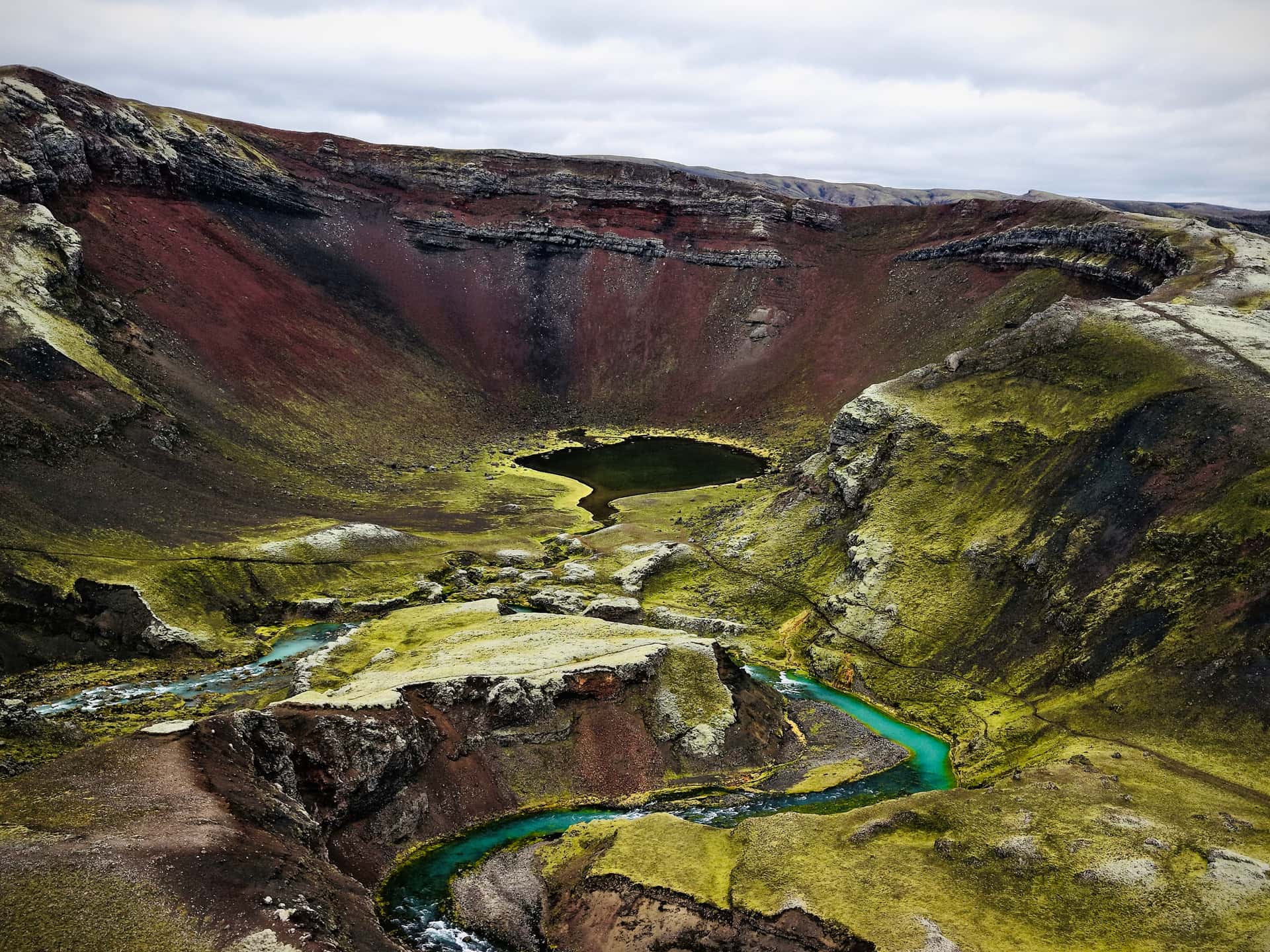 Volcano craters