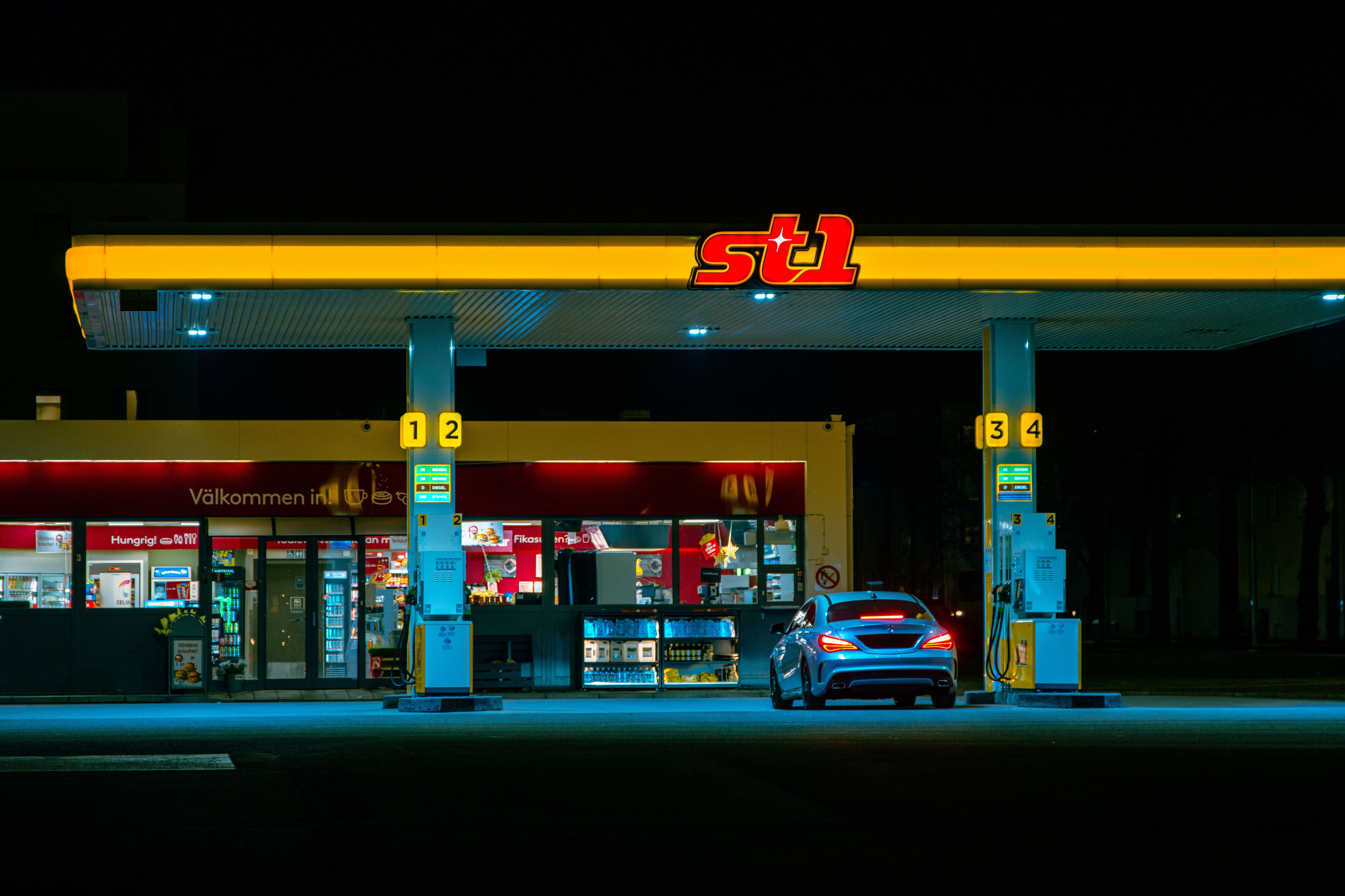 Sort out fuel — pumps want a PIN card or an app