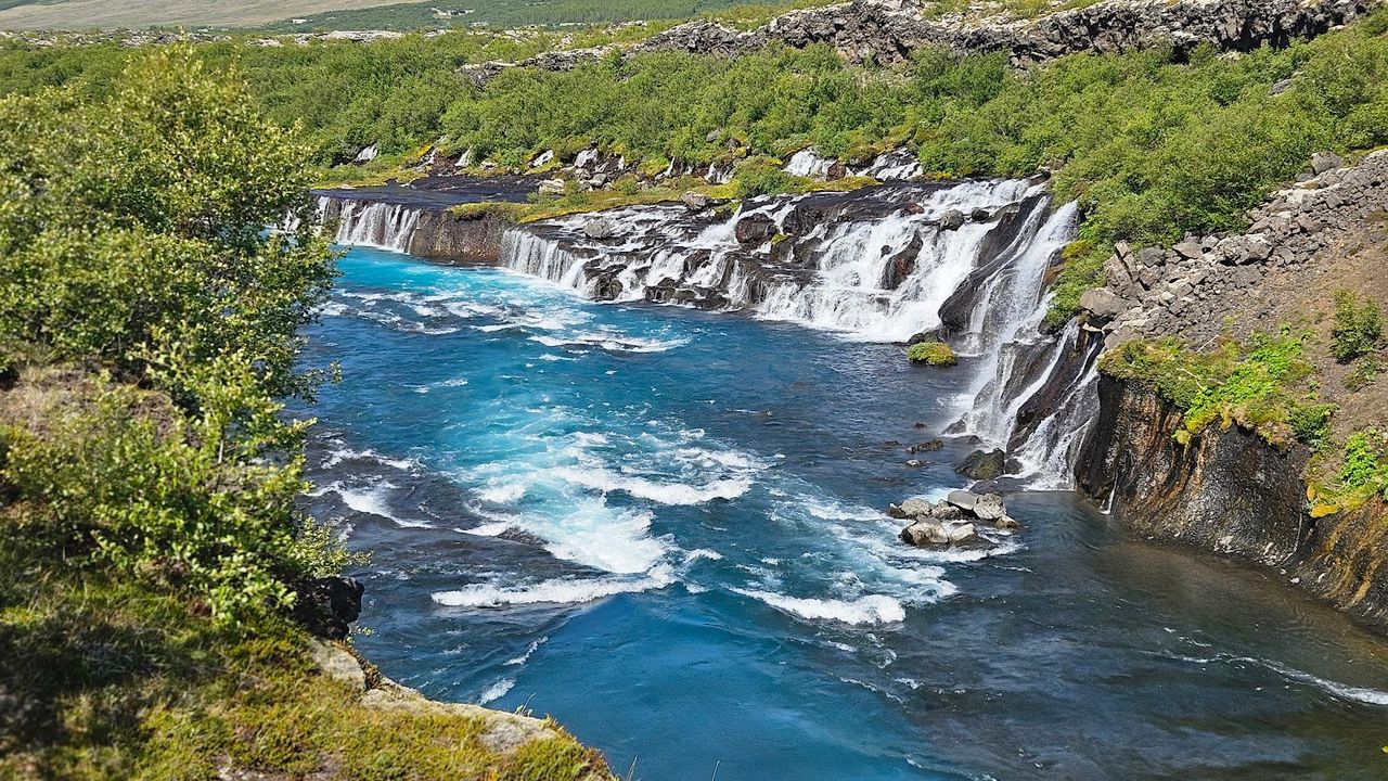 Hraunfossar Waterfalls
