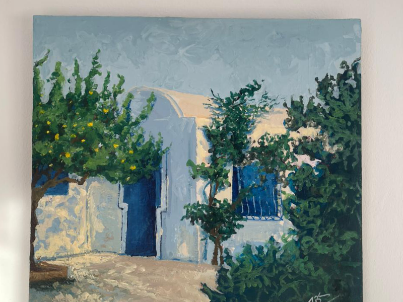 'Tranquillity' peinture acrylique sur toile 60 cm