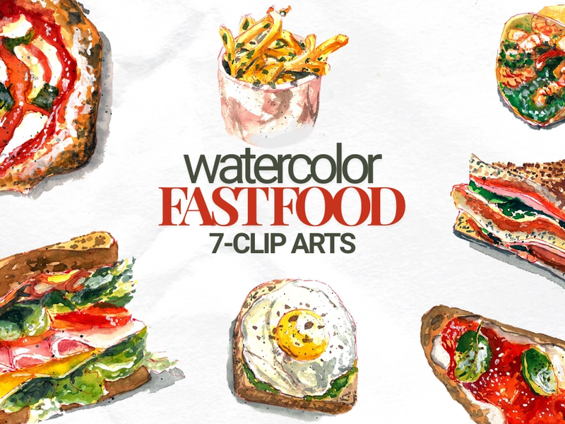 Watercolor Food & Drink Clipart Collections - Image 4