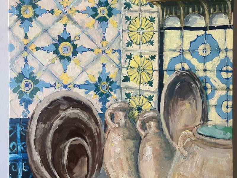 "Echoes of Tunis" tableau peinture acrylic 80x60 cm