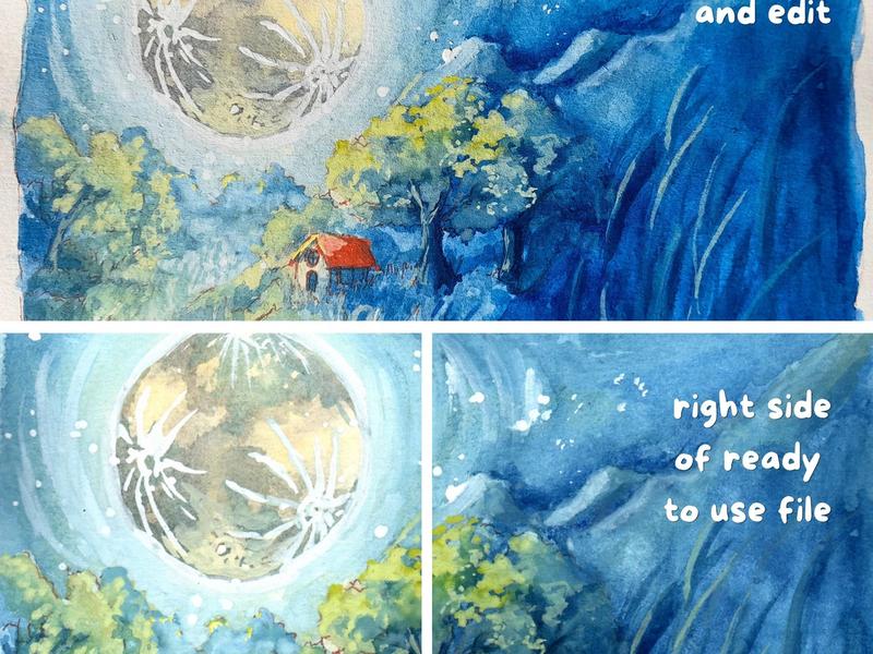 Subhanallah in Nature — Watercolor Illustration for a Quran-Inspired Children's Picture Book - Image 1