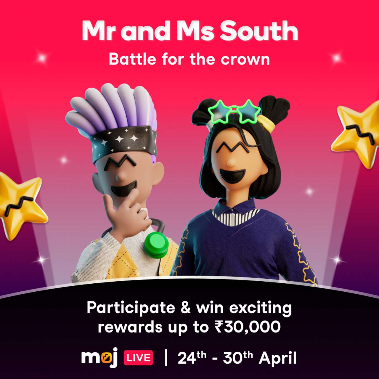 Hunt for South India's top content creators begins with Moj's #MrandMsSouth