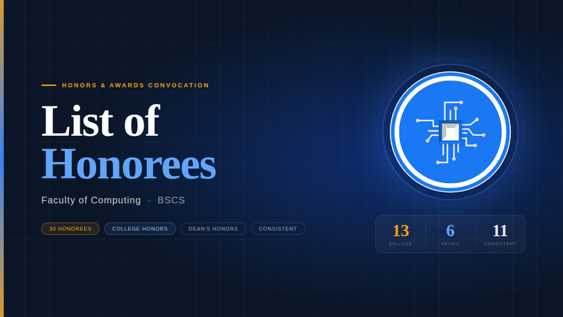 Faculty of Computing Honorees — 2026 Honors & Awards Convocation