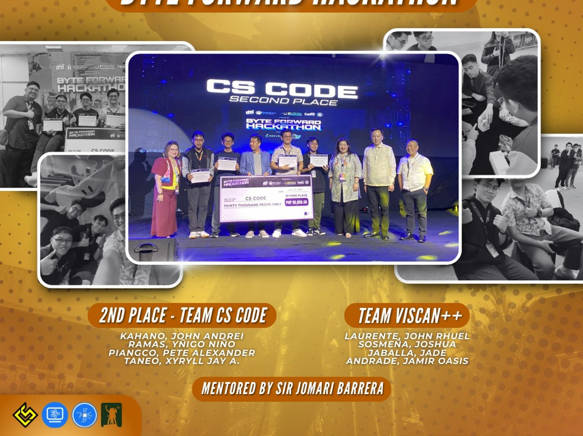 COMPUTER SCIENCE VISCANS BAGS SECOND PLACE IN THE BYTEFORWARD HACKATHON