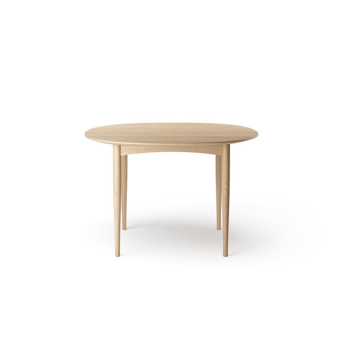 Round light wood dining table 