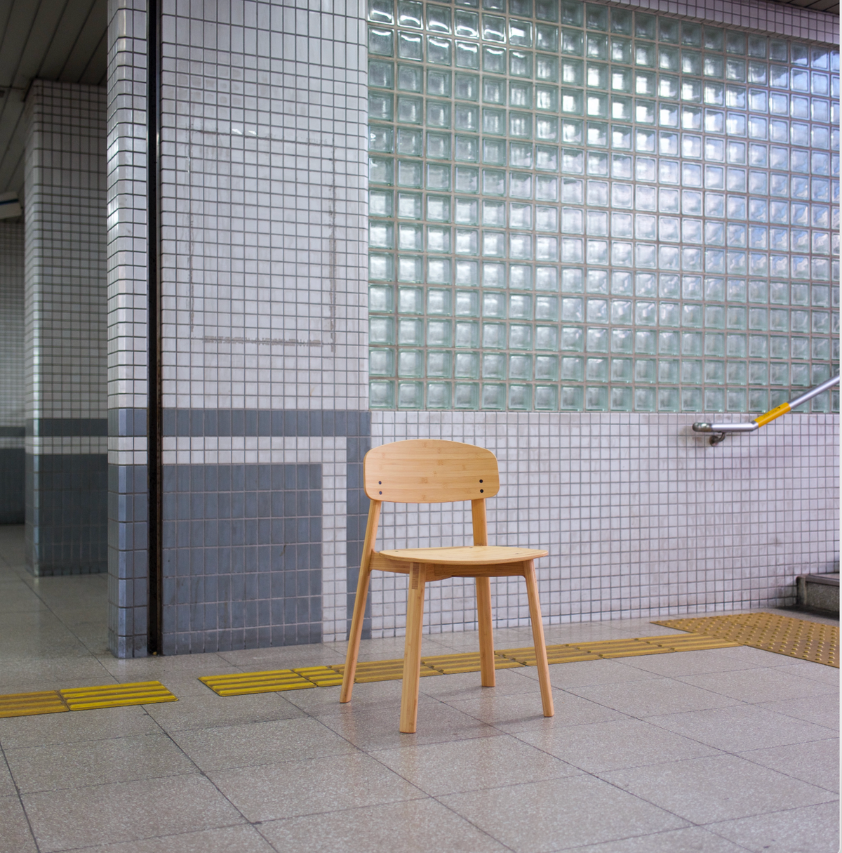 Bamboo chair in Kyoto underground metro