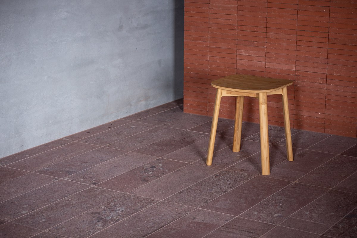 Bamboo stool and bricks 
