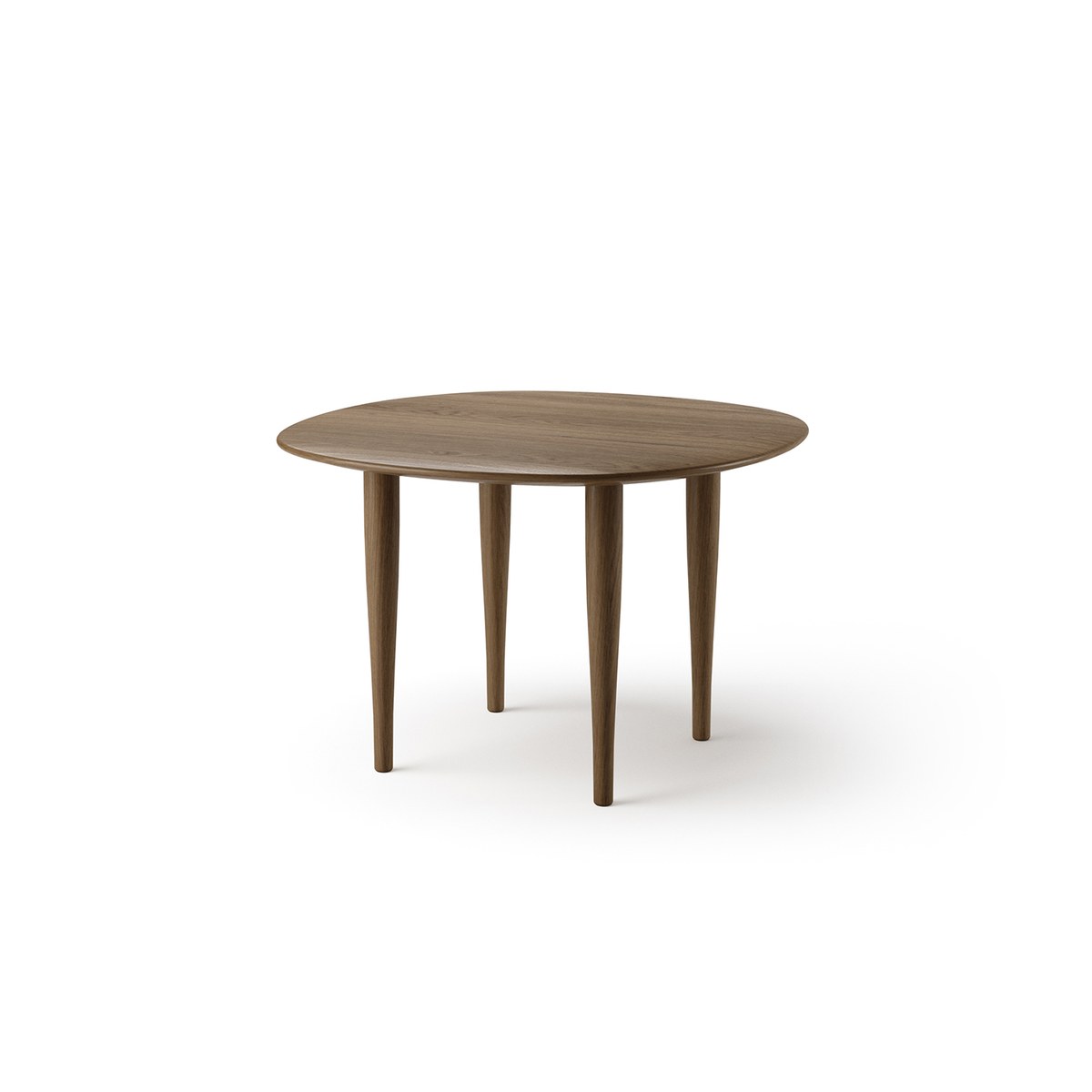 Round lounge table in smoked oak 