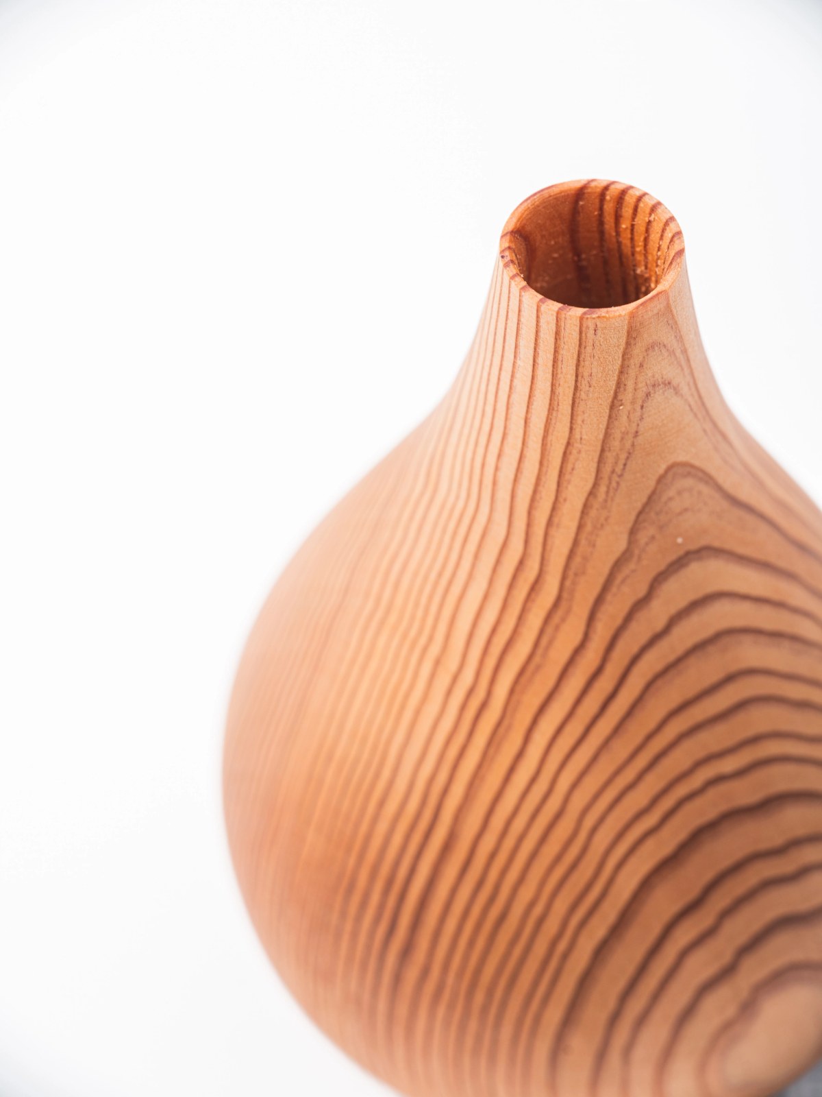 Topview of small vase in Zelkova wood