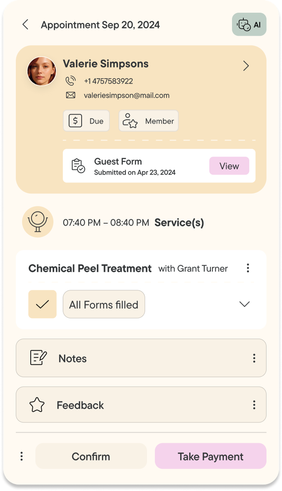 Zenoti online booking on mobile