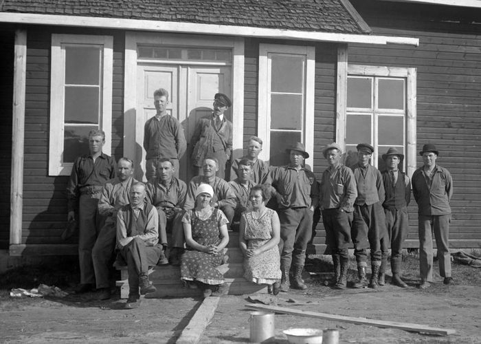 Min farfar Arvid Sundqvist på målarkurs i Provåker 1938.
