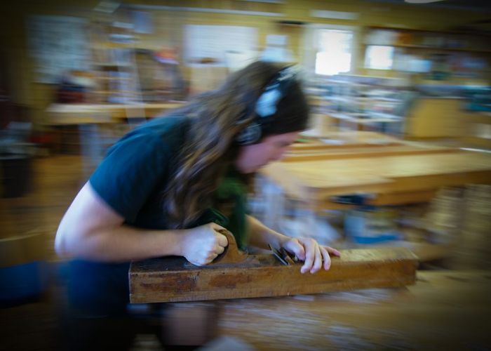 Hyvling av Björn Svantesson på Sätergläntans grundutbildning Slöjd och Hantverk.