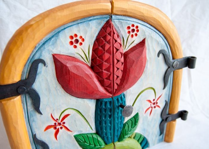 Detalj Altardörrar Sjöfruskolan, Umeå