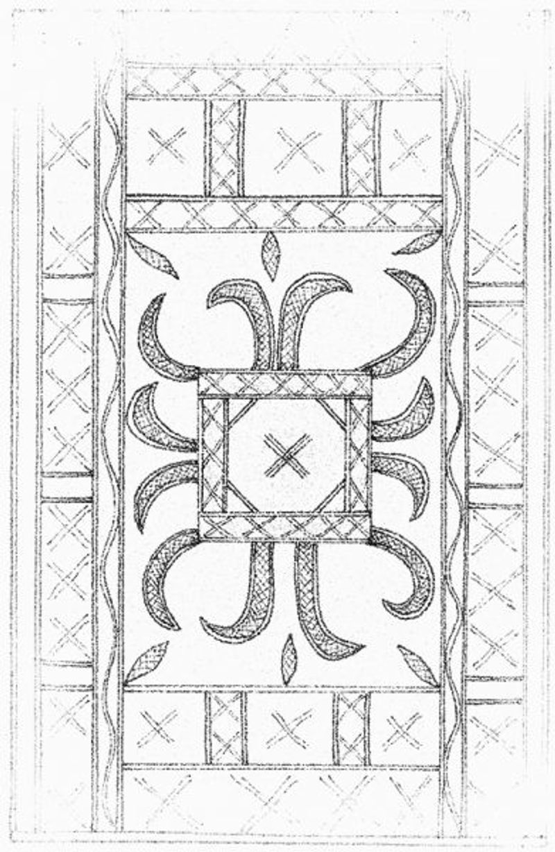Mönster från en mössask sent 1700-tal från Martingården i Överkalix.