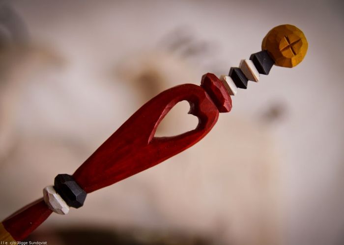 Slevhandtag med genombruten dekor