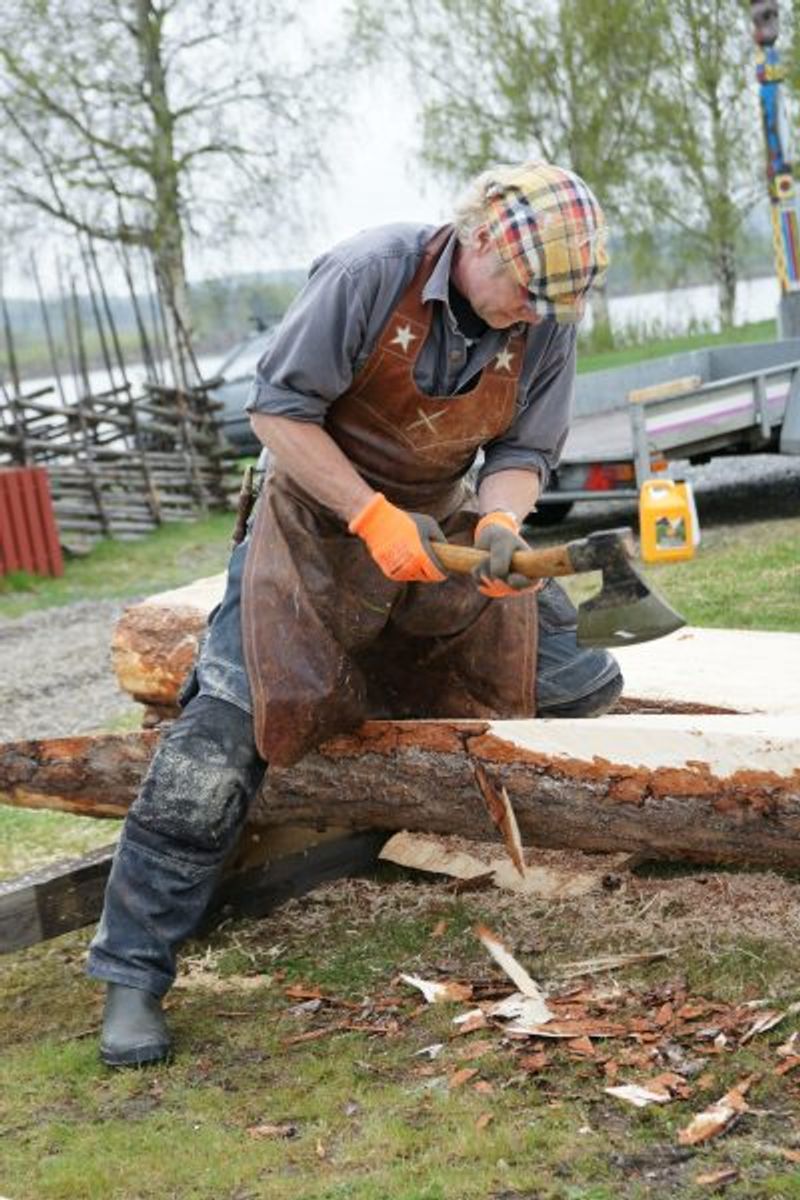 Bilning av Klätterplankens stockar