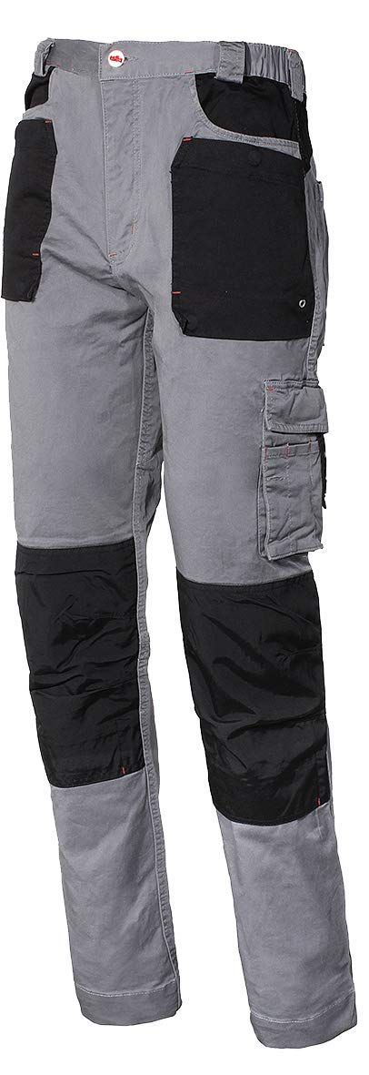 Pantalone bicolore Stretch in cotone ISSALINE - colore grigio/nero