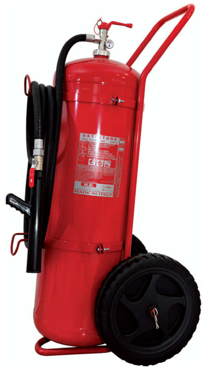 Estintore carrellato a polvere da kg. 100 - A-B1-C