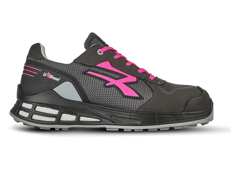 Scarpa bassa donna IVY S1P ESD SRC U-Power - colore nero/rosa fluo