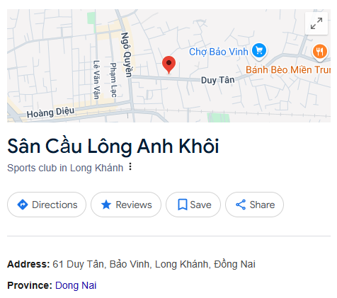 Sân Cầu Lông Anh Khôi