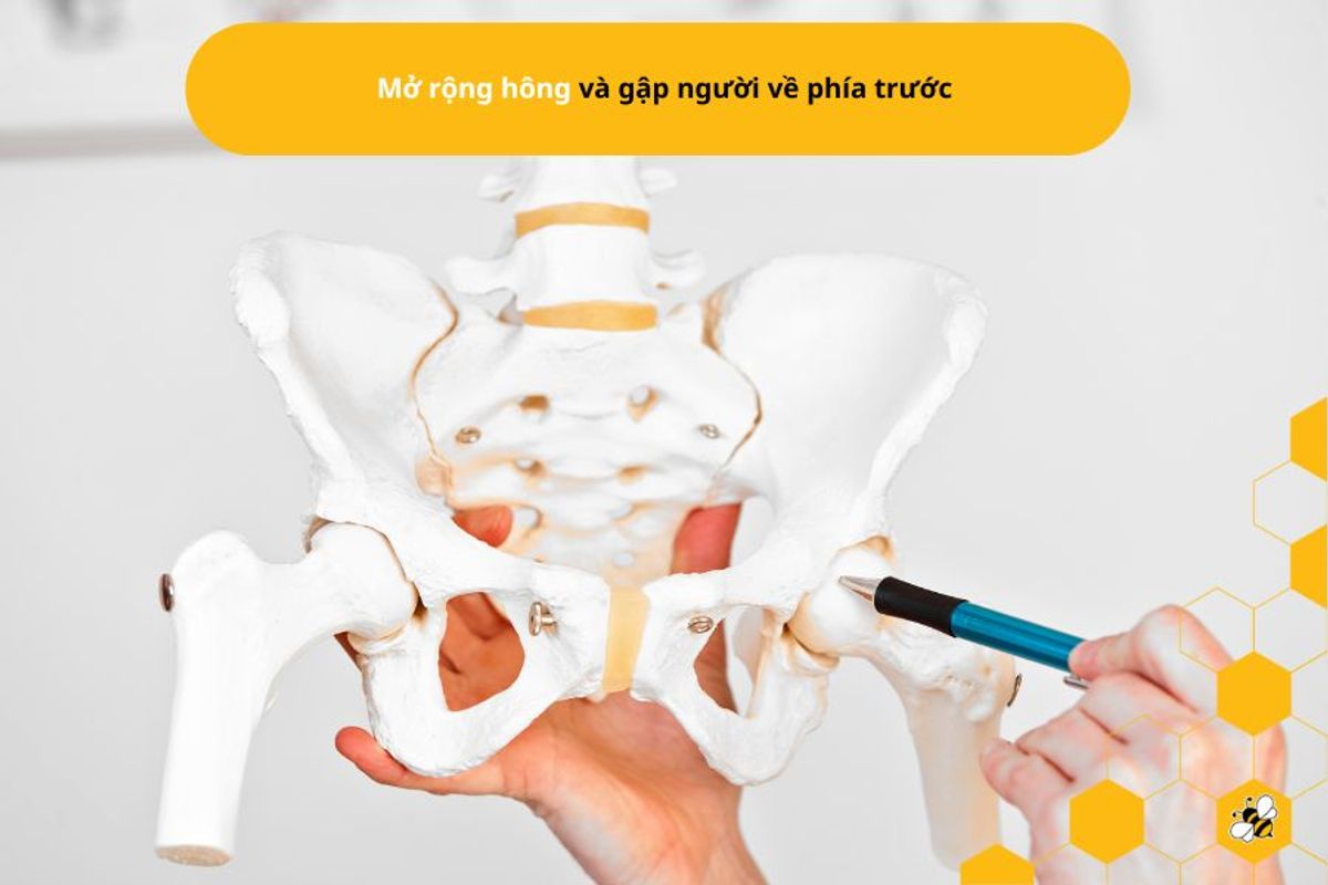 Mở rộng hông và gập người về phía trước