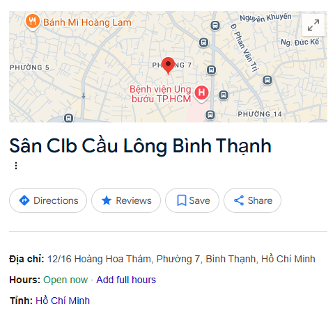 Sân Clb Cầu Lông Bình Thạnh